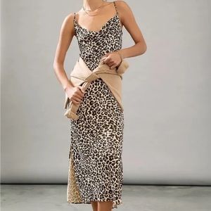 Anthropologie ÉLYSE PRINTED BIAS SLIP DRESS